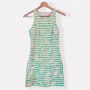 Lilly Pulitzer green stripe sheath embellished dress size 4